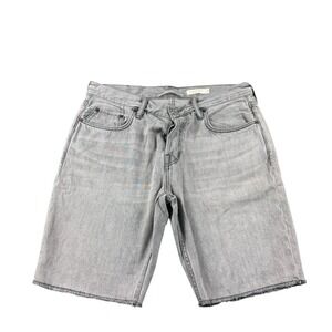 Allsaints Switch Light Gray Denim Distressed Mens Short Size 32